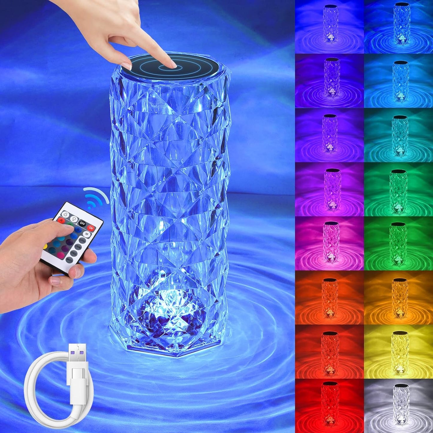 Lámpara LED con diamantes